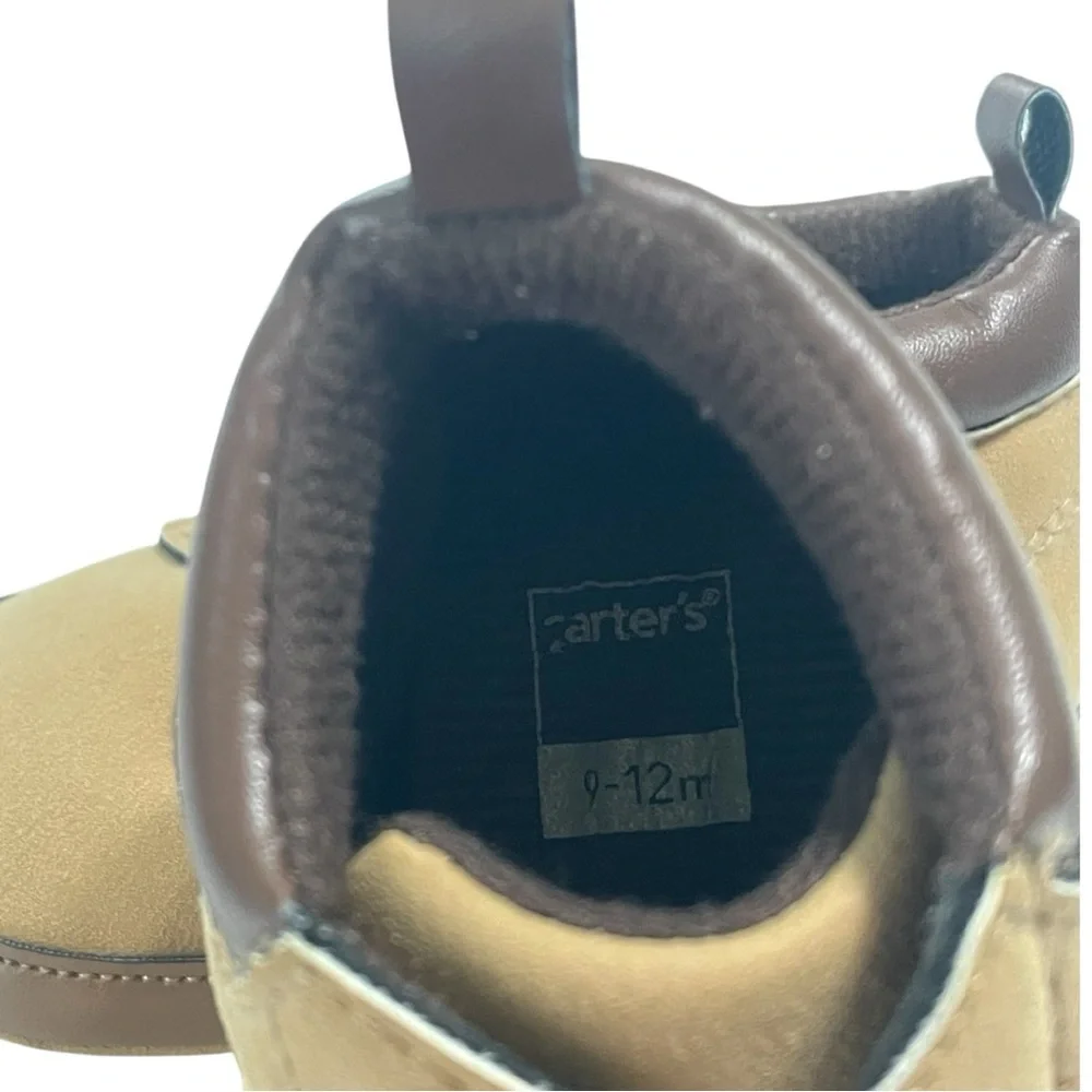 Carter's Tan and Black Baby Walker Shoes Soft and Flexible